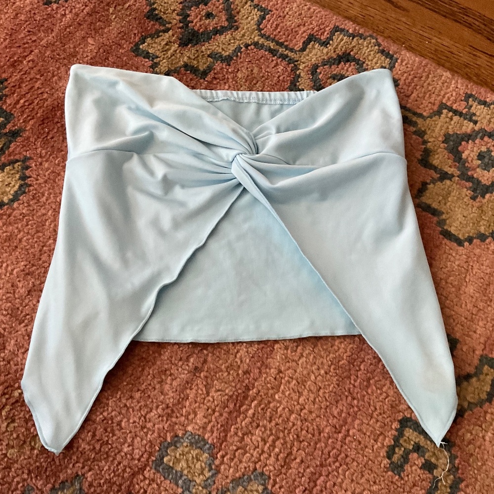 Blue silky tube top size S